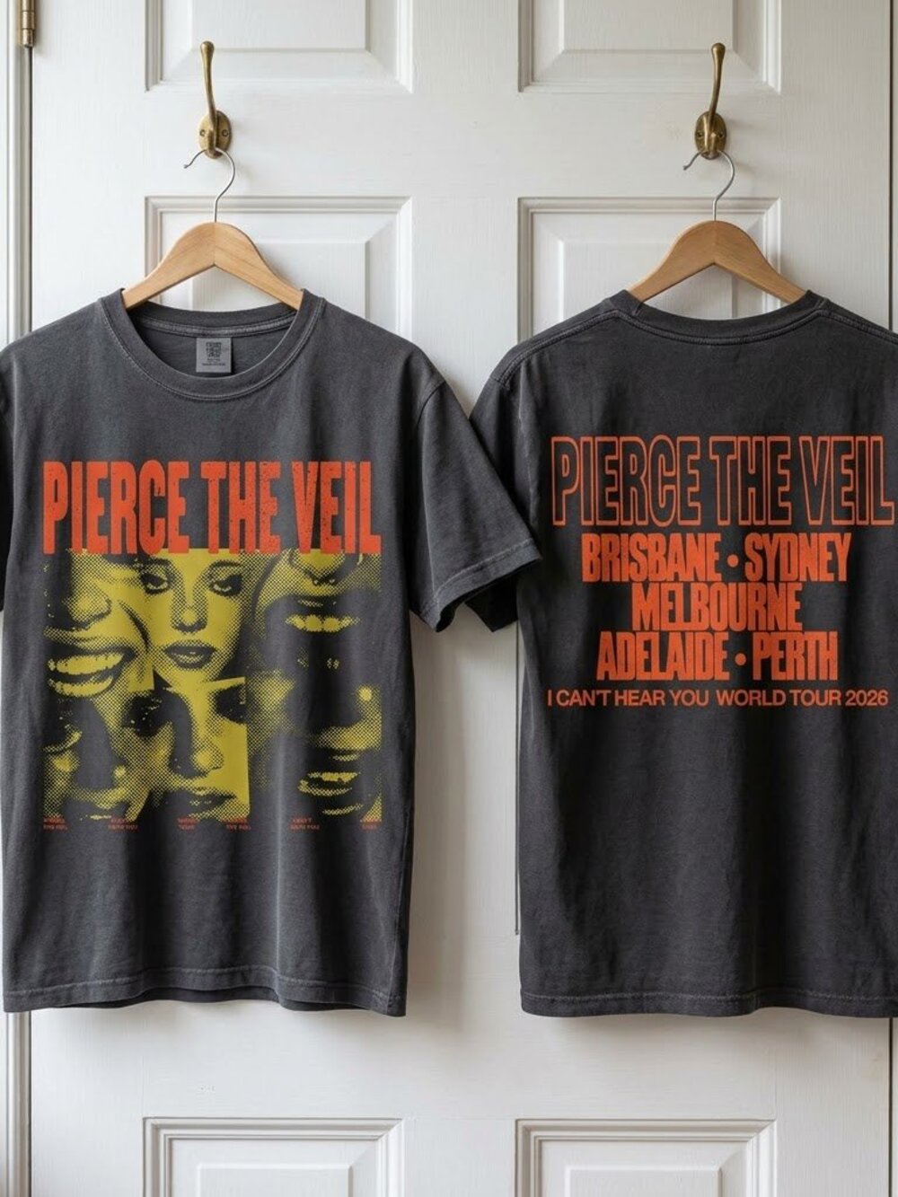 Pierce the Veil Scream Blocks Black Tour Tshirt
